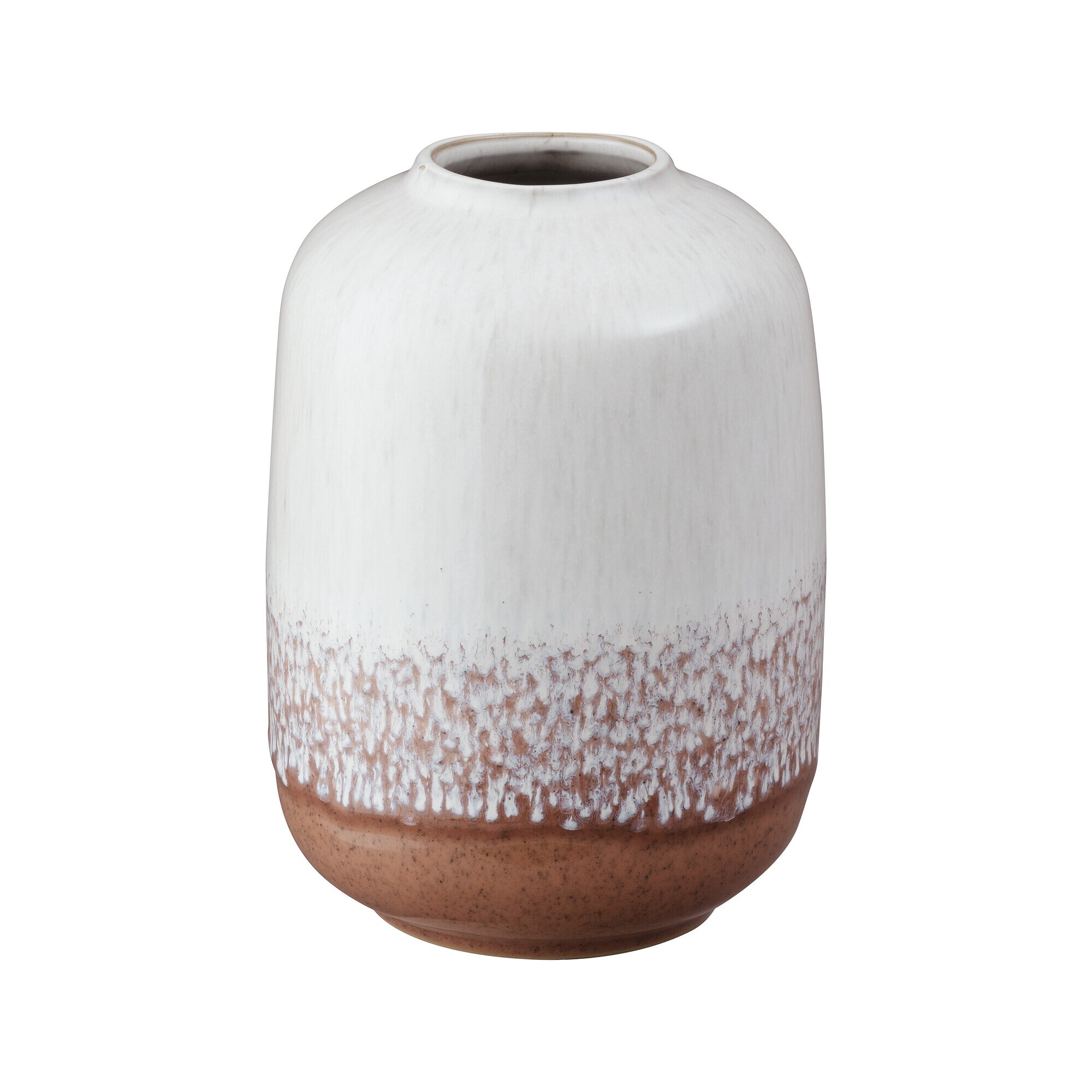 Product photograph of Kiln Accents Rust Small Barrel Vase from Denby Retail Ltd